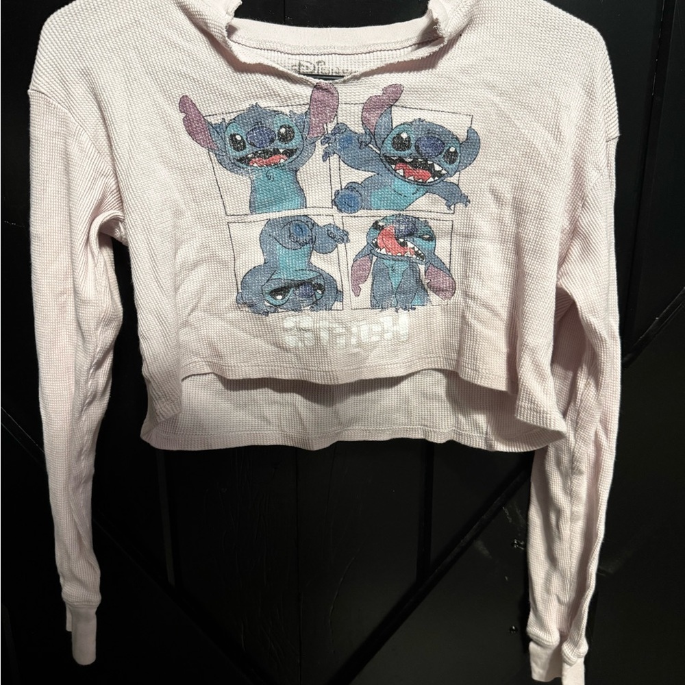 Disney Pink Long Sleeve Cropped Shirt